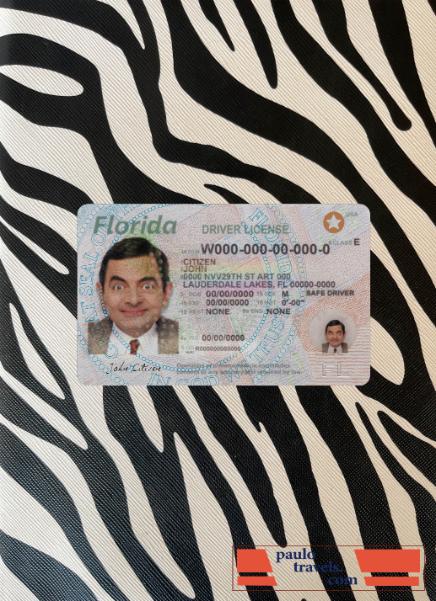 USA Florida driving license 2018 present photolook front PSD template
